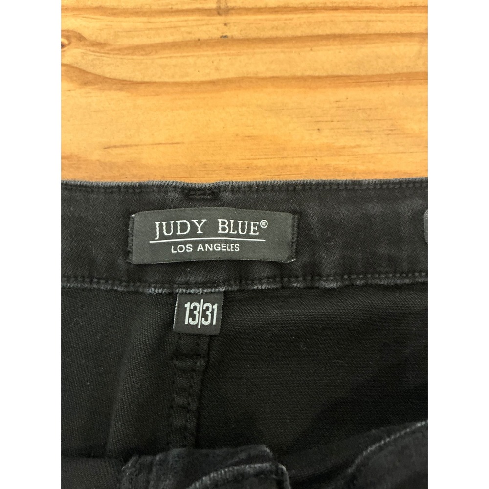 Judy Blue Jogger Jeans Womens 13/31 Stretch Black High Rise Drawstring Denim - Picture 2 of 5